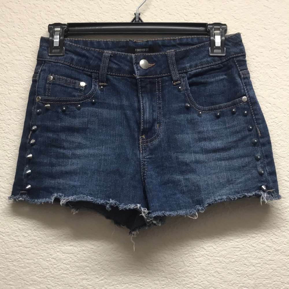 Studded Denim Shorts